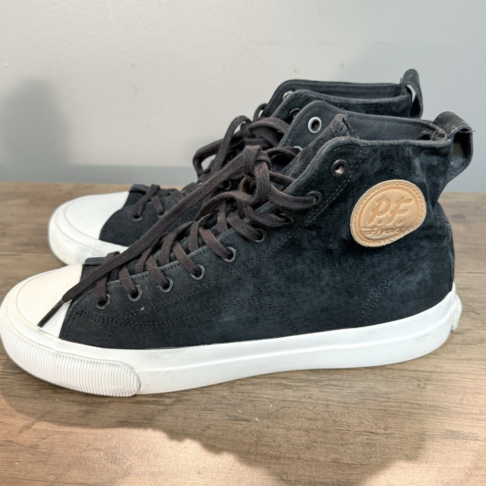 PF Flyers Vulcanized Posture foundation Black Suede unsex W10.5/M9 Hi top
